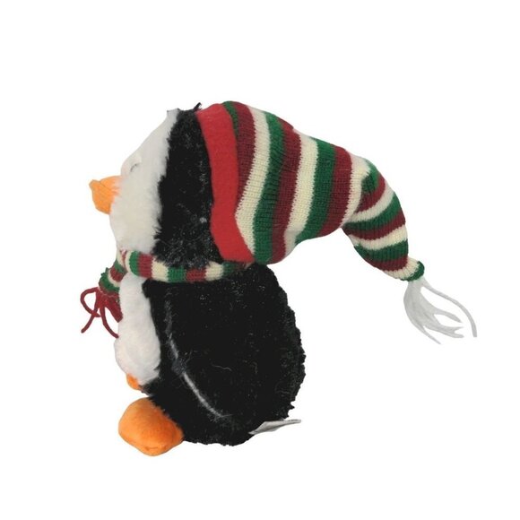 Calplush Penguin Christmas Stocking Hat Scarf Winter Stuffed Animal 2009 7.5" - Picture 4 of 5